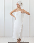 Set of linen waffle robes with towels - Linen Couture Boutique