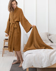 Set of linen waffle robes with towels - Linen Couture Boutique