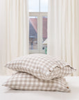 White linen pillowcase with coconut buttons - Linen Couture Boutique