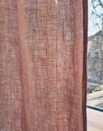 Asphalt Grey linen curtain with tabs - Linen Couture