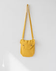 Cyclamen Red Linen Shoulder Bag with Coconut Buttons and Adjustable Strap - Linen Couture