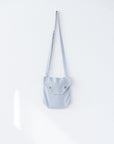 Cyclamen Red Linen Shoulder Bag with Coconut Buttons and Adjustable Strap - Linen Couture