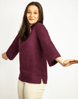 Dark Plum linen oversize top - Linen Couture