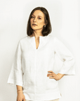 Dark Plum linen oversize top - Linen Couture