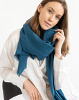 Dark Sea Blue scarf - Linen Couture