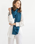 Dark Sea Blue scarf - Linen Couture
