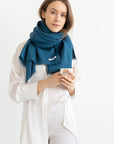 Dark Sea Blue scarf - Linen Couture