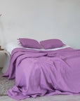 Deep Rose linen bed throw - Linen Couture