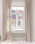 Extra Wide Natural Light Linen Curtain Panel with heading tape - Linen Couture