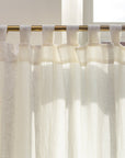 Extra Wide White Linen Curtain Panel with Tab Top - Linen Couture