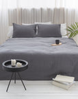 Grey linen pillowcase with envelope closure - Linen Couture