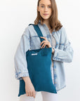 Greyish Green linen large tote bag - Linen Couture