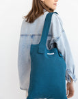 Greyish Green linen large tote bag - Linen Couture