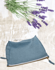 Greyish Mint linen makeup bag - Linen Couture
