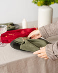 Handmade Natural Linen Christmas Tablecloth for Dining Tables - Linen Couture