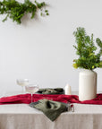 Handmade Natural Linen Christmas Tablecloth for Dining Tables - Linen Couture
