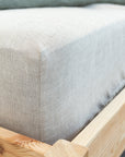 Honey and Safari Green double linen bedding set - Linen Couture