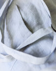 Ice Blue linen beach bag with pocket - Linen Couture