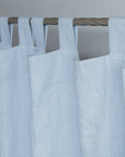 Ice Blue linen curtain with tabs - Linen Couture