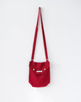 Ice Blue Linen Shoulder Bag with Coconut Buttons and Adjustable Strap - Linen Couture