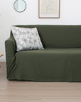 White Linen Sofa Slipcover – Handmade Custom Couch Cover, Washable Linen L-Shape Furniture Protector