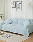 Light Grey Linen Sofa Slipcover – Handmade Custom Couch Cover, Washable Linen L-Shape Furniture Protector