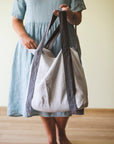 Lemon linen canvas bag - Linen Couture
