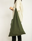 Lemon linen triangle bag - Linen Couture