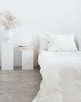 Light Chestnut linen duvet cover with coconut buttons - Linen Couture
