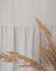 Light Grey linen curtain with ruffles, rod pocket - Linen Couture
