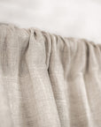 Light Grey linen curtain with ruffles, rod pocket - Linen Couture