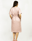 Light Grey linen wrap dress - Linen Couture