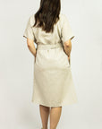 Light Grey linen wrap dress - Linen Couture