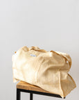 Linen beach bag with pocket and zipper in Canary Yellow - Linen Couture