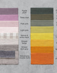 Linen curtain with pleating tape and crown in Safari green - Linen Couture