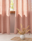 Melange Burgundy linen curtain with grommets - Linen Couture