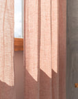 Melange Burgundy linen curtain with grommets - Linen Couture