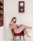 Melange Burgundy linen / Natural Linen Pajama set / Linen loungewear / Linen sleepwear - Linen Couture