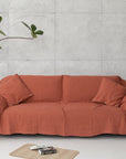 Moss Green linen couch cover - Linen Couture