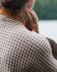 Natural and Amber linen waffle robe two tones - Linen Couture