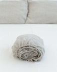 Natural Light and Striped Beige double side linen bedding set - Linen Couture