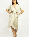 Natural Light linen wrap dress - Linen Couture