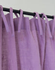 Natural linen curtain with tie top - Linen Couture