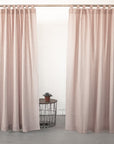 Pale Pink linen curtain with tabs - Linen Couture