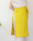 Pastel Plum linen waist apron - Linen Couture