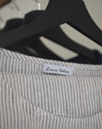 Striped Beige linen / Natural Linen Pajama set / Linen loungewear / Linen sleepwear