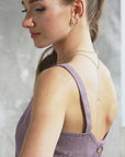 Bella Vita Set in Pastel Plum | Linen Crop Top and Midi Skirt