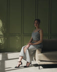 Bella Vita Set in Greyish Mint | Linen Crop Top and Midi Skirt