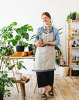 Reversible double cloth Linen Apron with Pockets - Linen Couture