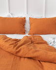 Linen duvet cover in White with coconut buttons - Linen Couture Boutique